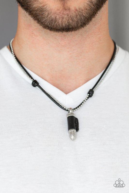 Magic Bullet-black-Paparazzi MENS necklace
