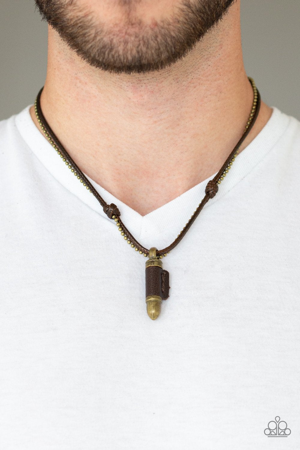 Magic Bullet-brass-Paparazzi Men's necklace