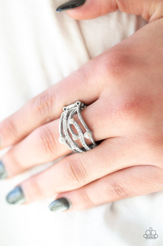 Magnificently Mermaid - white - Paparazzi ring