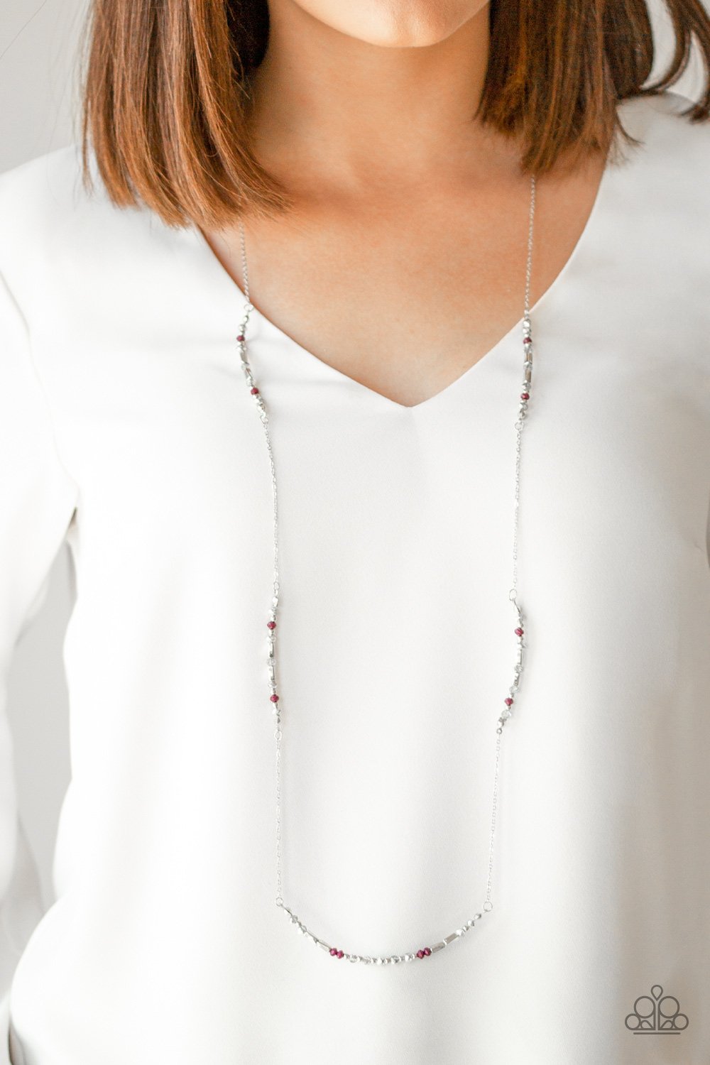 Mainstream Minimalist-purple-Paparazzi necklace