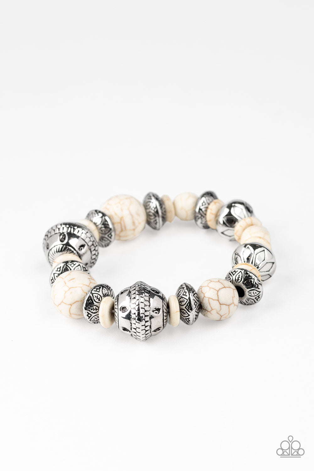 Majestic Masonry - white - Paparazzi bracelet