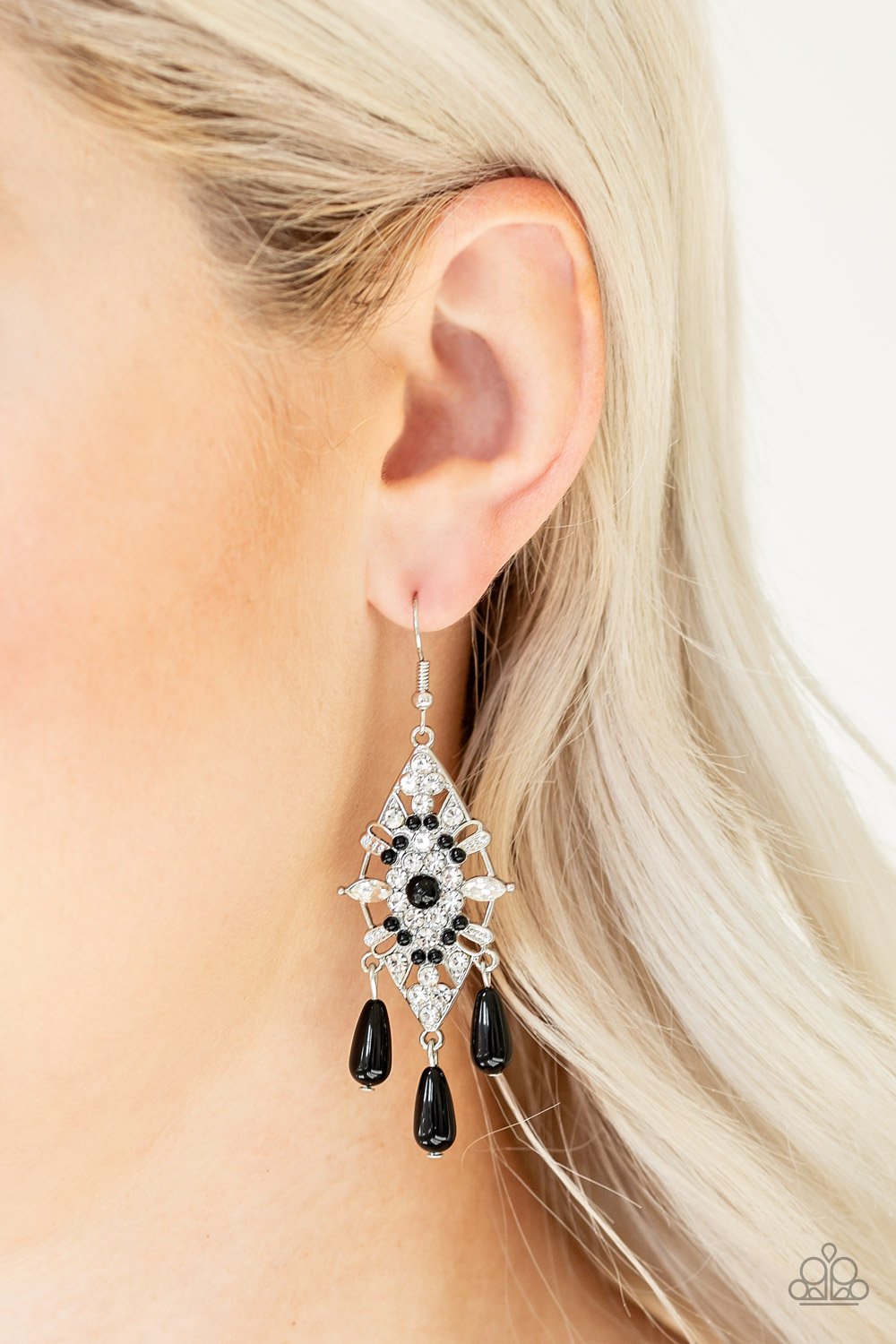 Majestic Mood-black-Paparazzi earrings