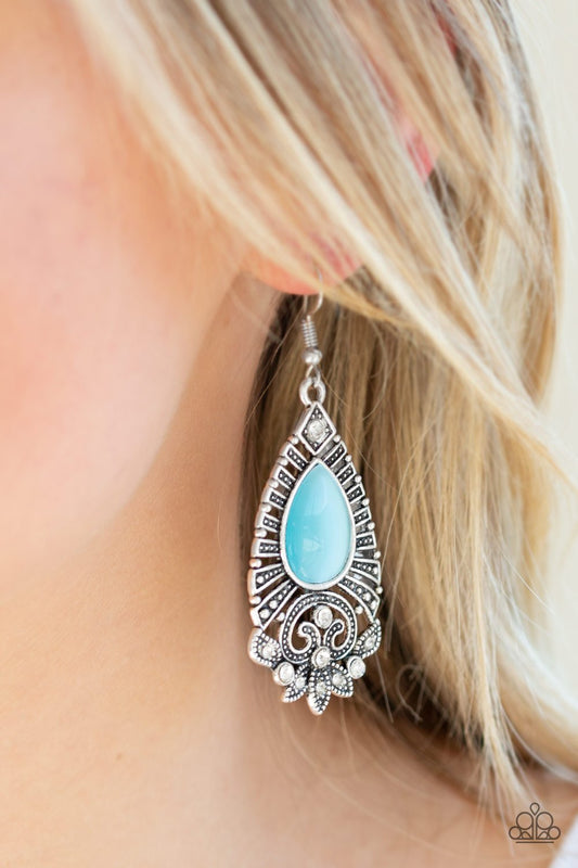 Majestically Malibu-blue-Paparazzi earrings