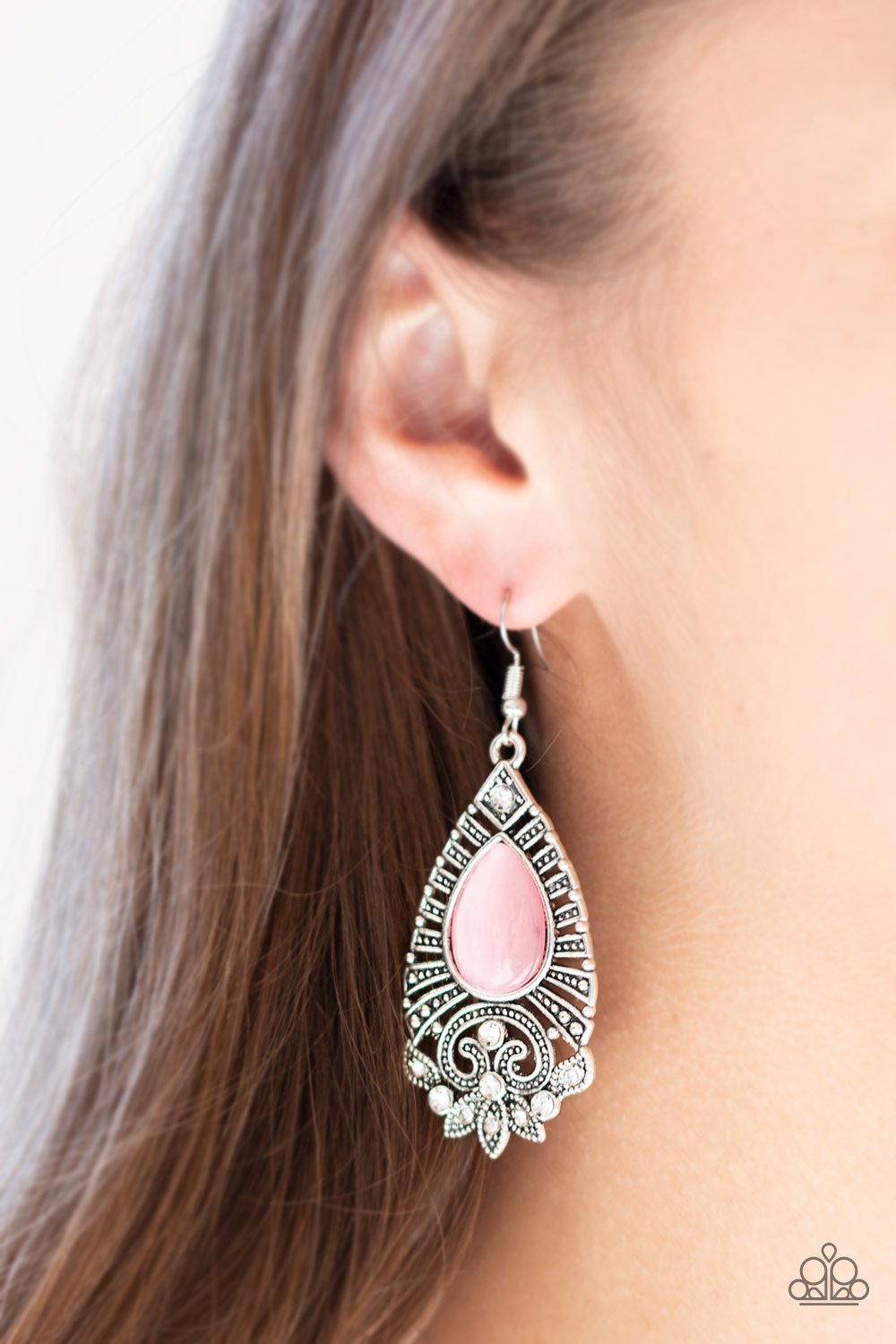 Majestically Malibu-pink-Paparazzi earrings