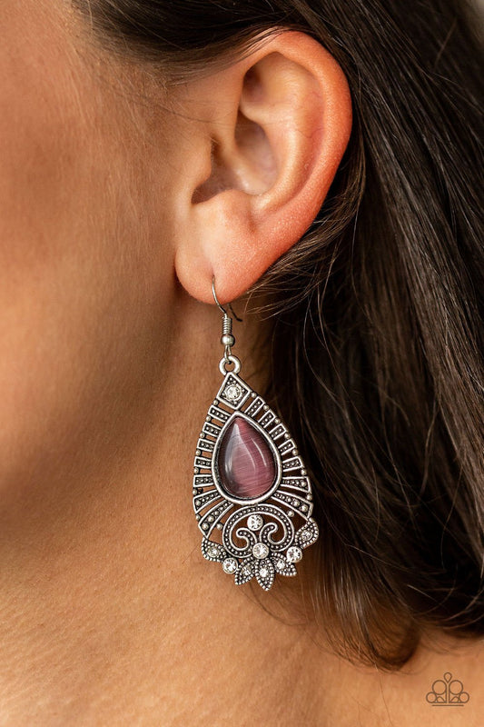 Majestically Malibu-purple-Paparazzi earrings