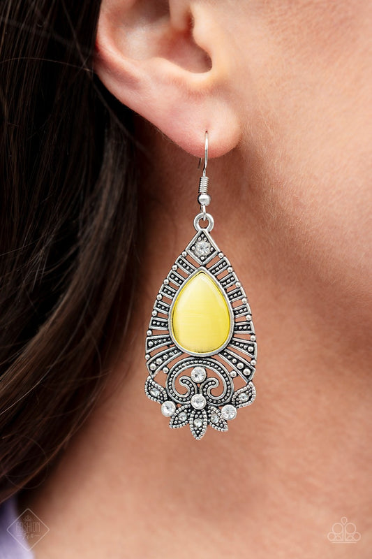 Majestically Malibu - yellow - Paparazzi earrings