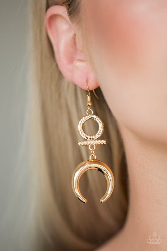 Majestically Moon Child - gold - Paparazzi earrings
