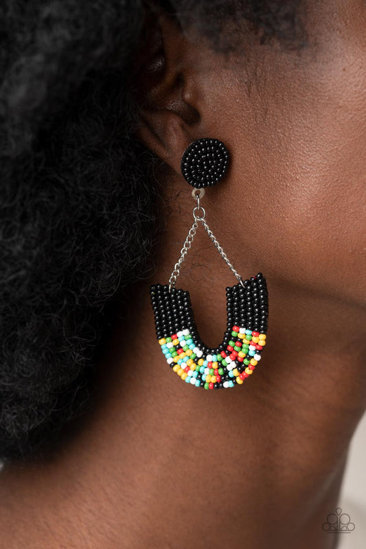 Make it RAINBOW - black - Paparazzi earrings
