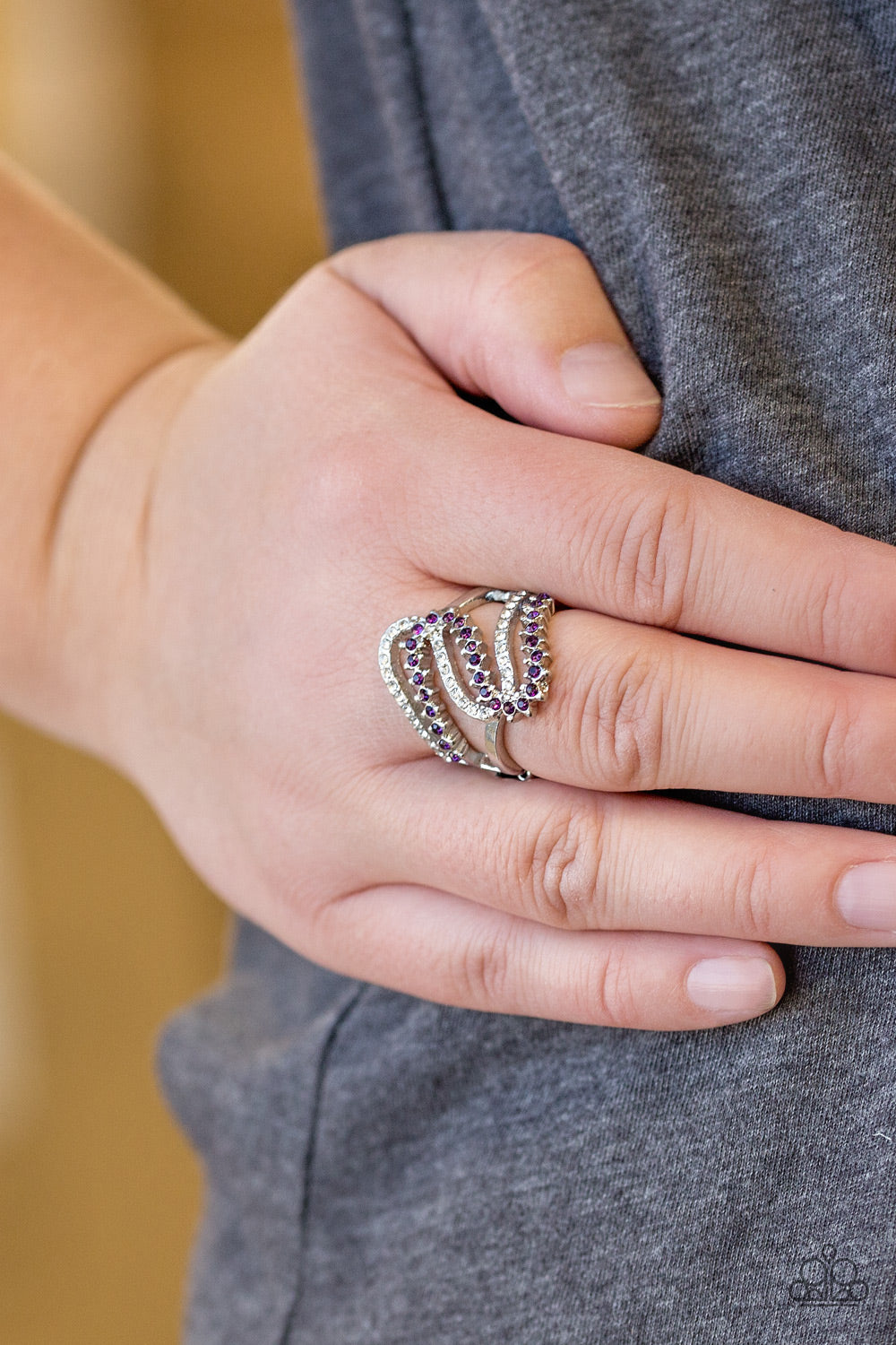 Make Waves - purple - Paparazzi ring