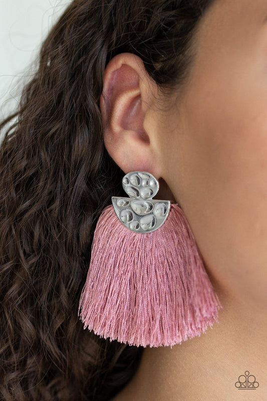 Make Some PLUME-pink-Paparazzi earrings