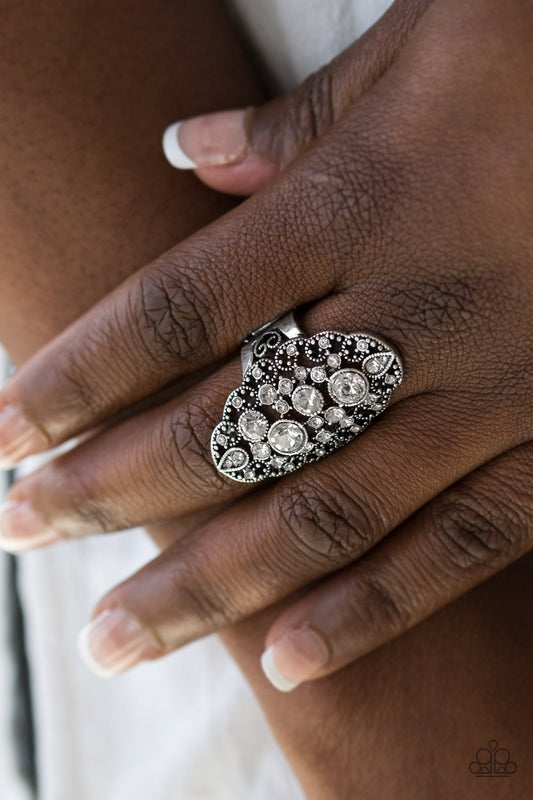 Make Your Own Fairytale-white-Paparazzi ring