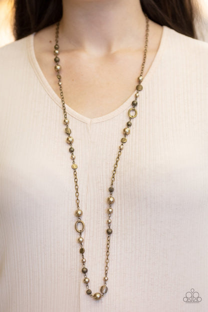 Make an Appearance-brass-Paparazzi necklace