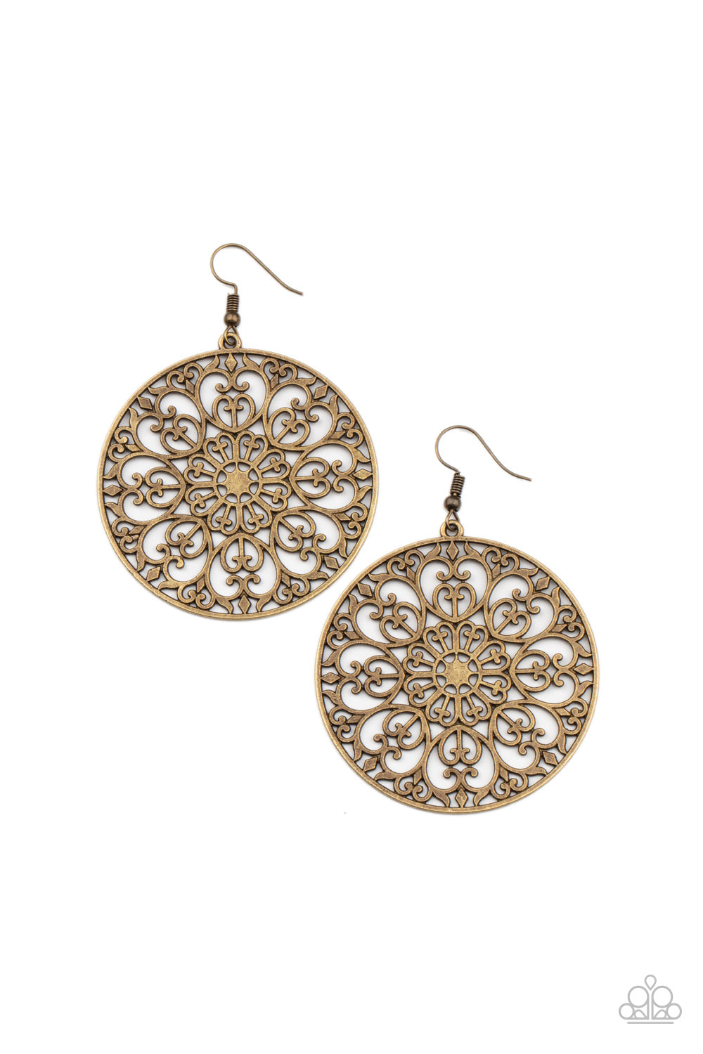 Make a MANDALA Out Of You - brass - Paparazzi earrings