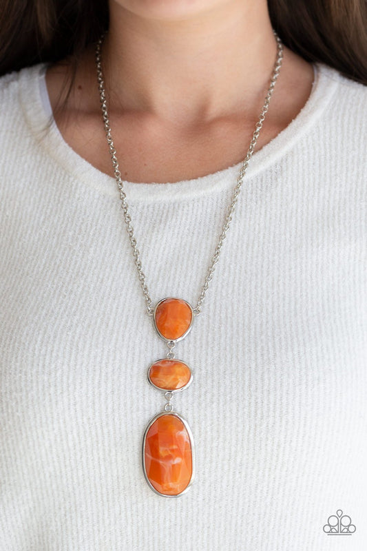 Making an Impact-orange-Paparazzi necklace