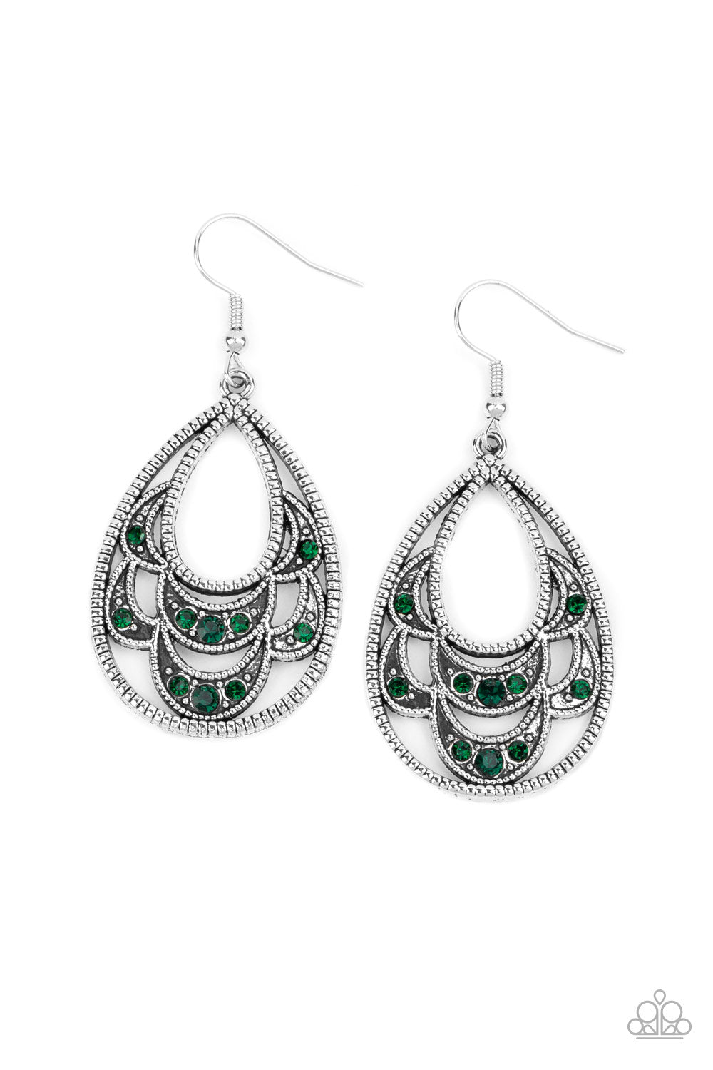Malibu Macrame - green - Paparazzi earrings