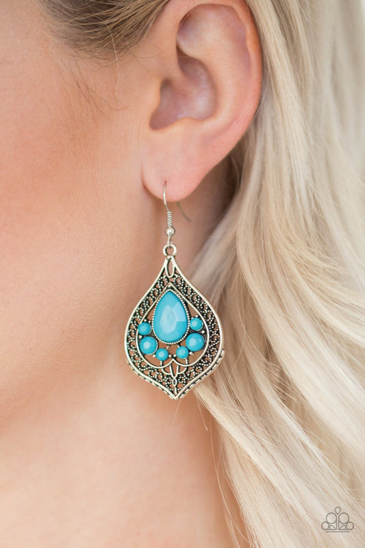 Malibu Mama-blue-Paparazzi earrings