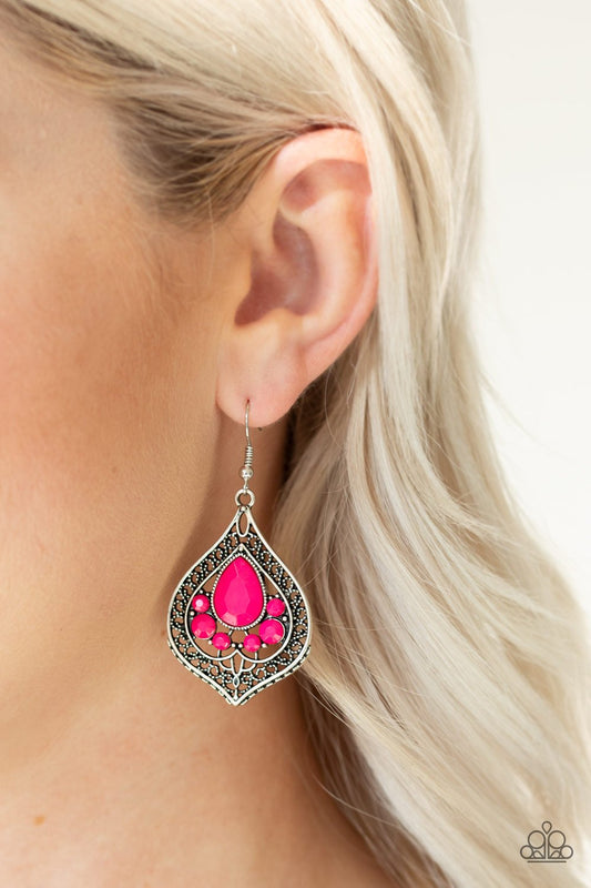 Malibu Mama - pink - Paparazzi earrings