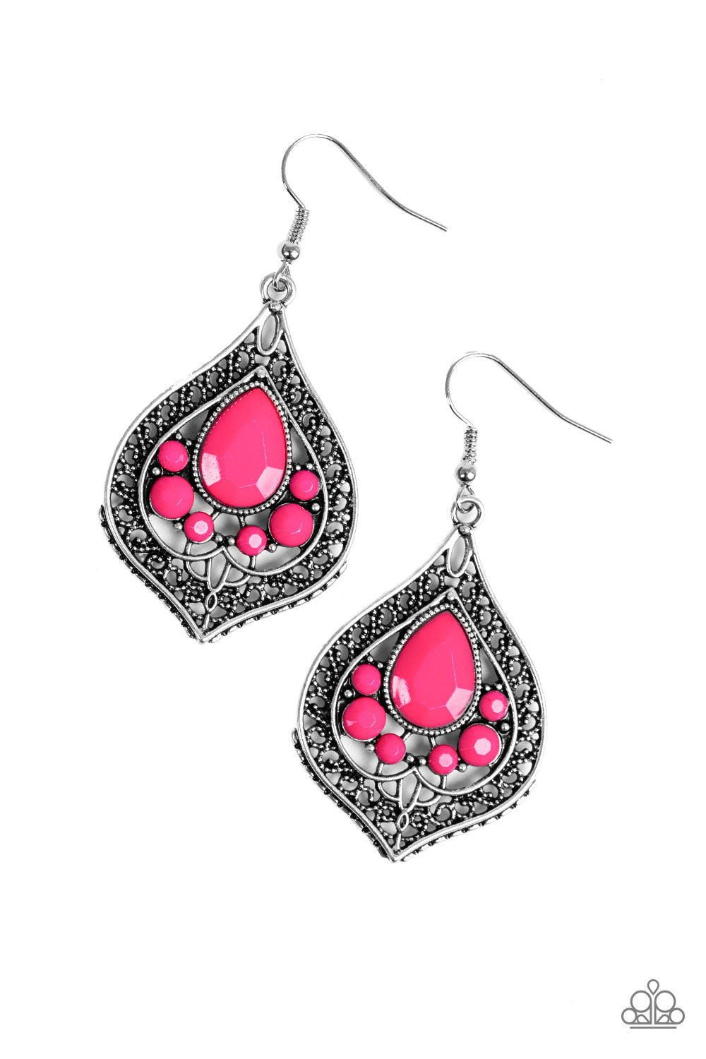 Malibu Mama - pink - Paparazzi earrings