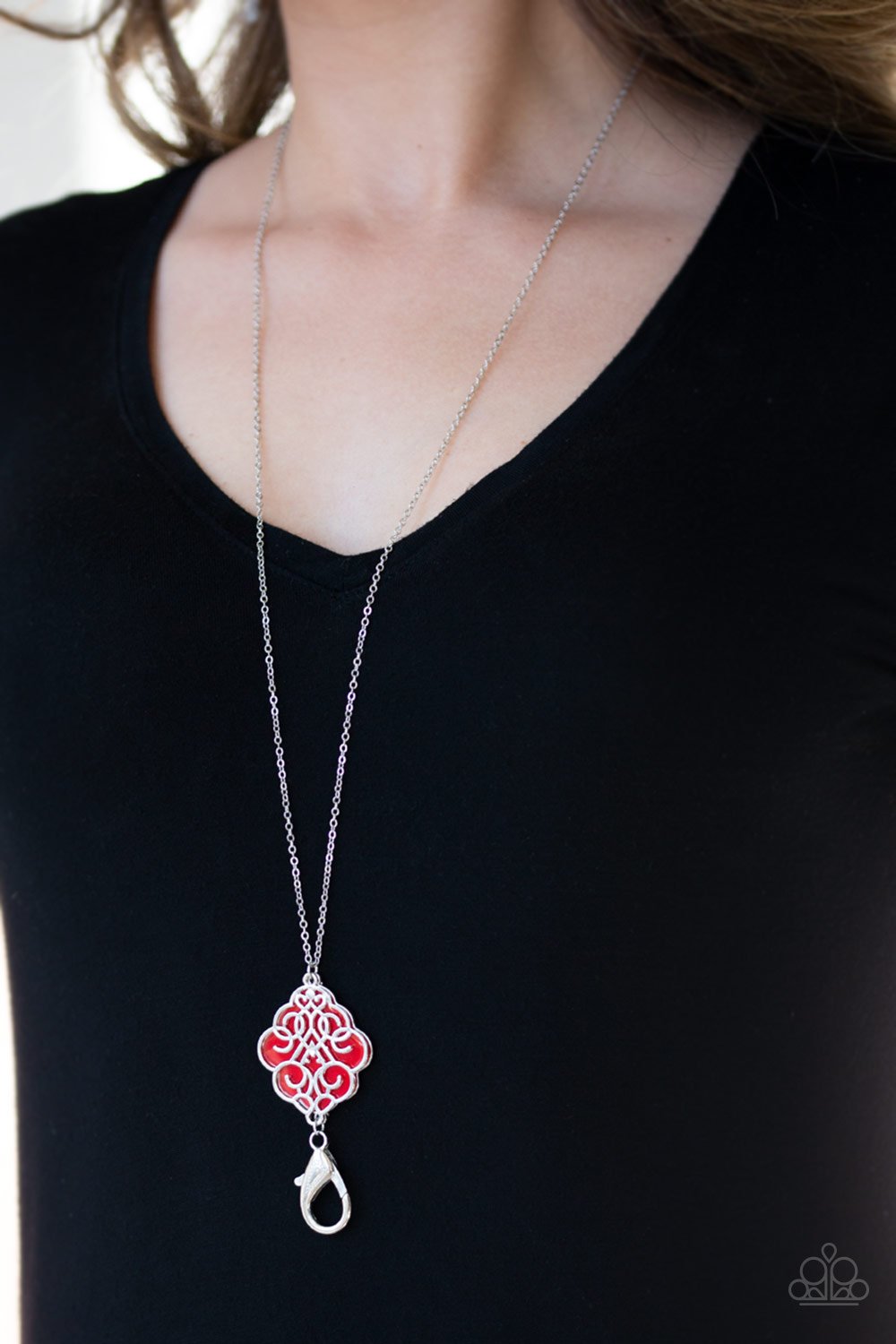 Malibu Mandala - red - Paparazzi LANYARD necklace