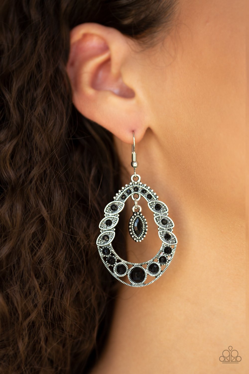 Malibu Mardi Gras-black-Paparazzi earrings
