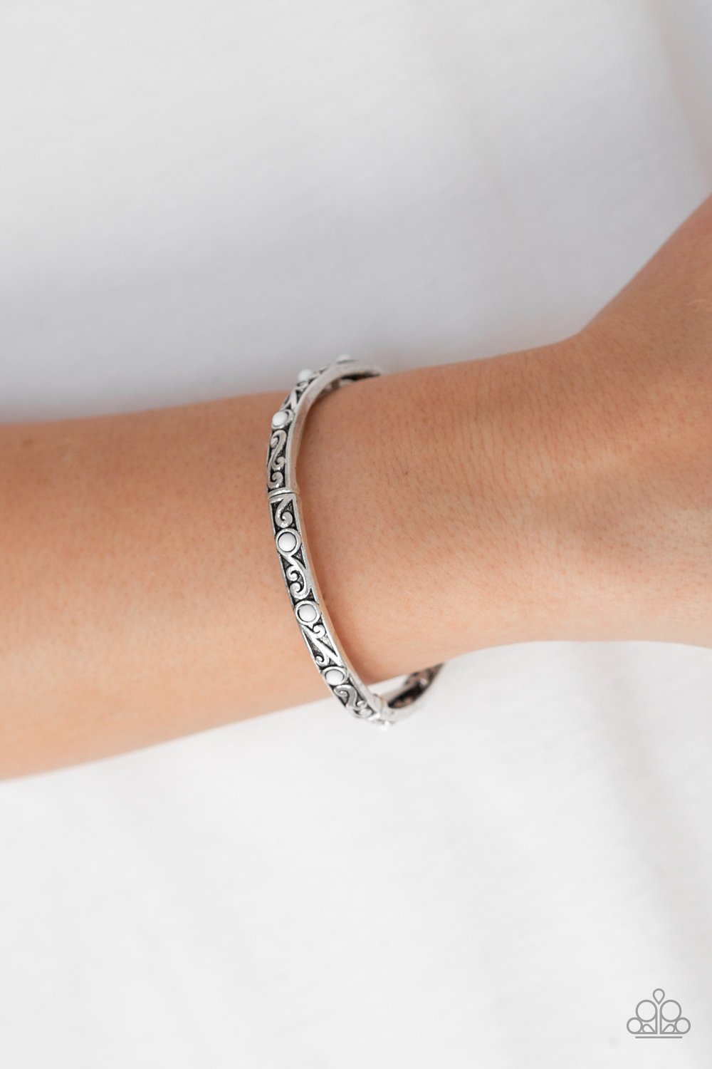 Malibu Marvelous-white-Paparazzi bracelet