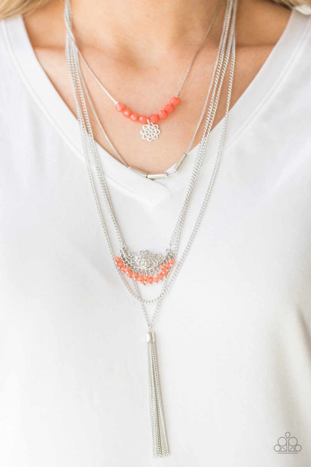 Malibu Mixer - orange - Paparazzi necklace