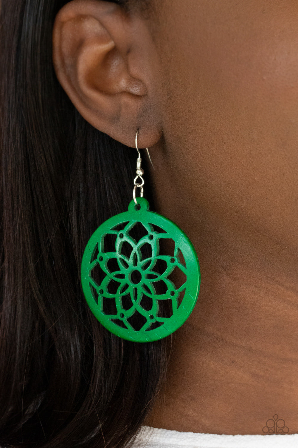 Mandala Meadow - green - Paparazzi earrings