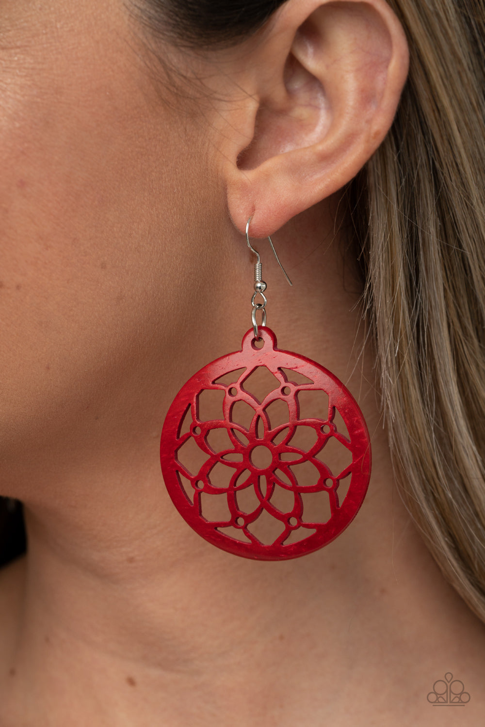 Mandala Meadow - red - Paparazzi earrings