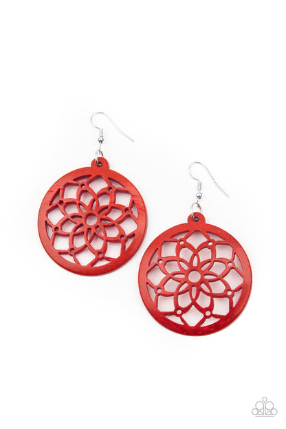 Mandala Meadow - red - Paparazzi earrings