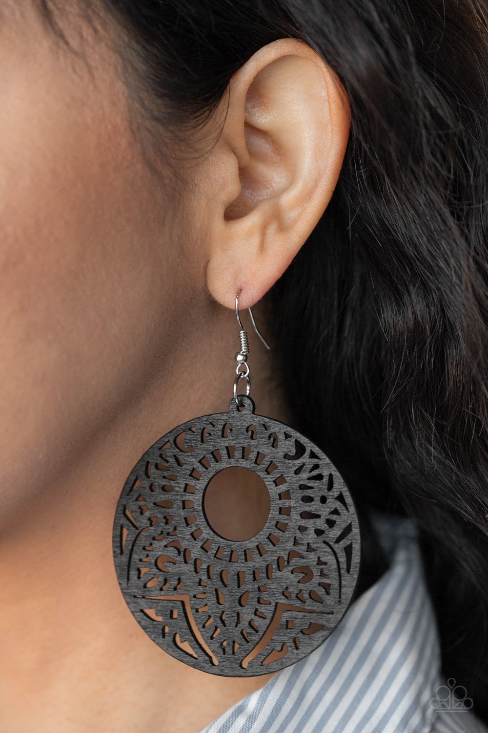 Mandala Mambo-black-Paparazzi earrings