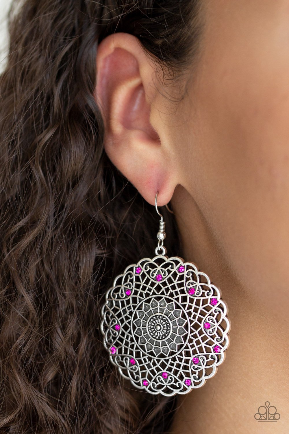 Mandala Mandalay-pink-Paparazzi earrings