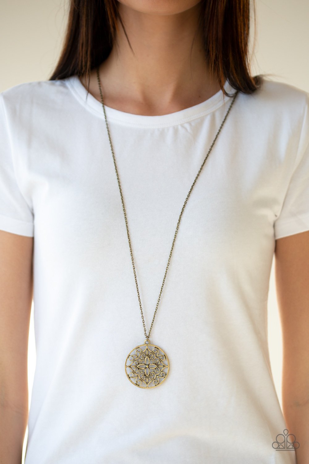 Mandala Melody-brass-Paparazzi necklace