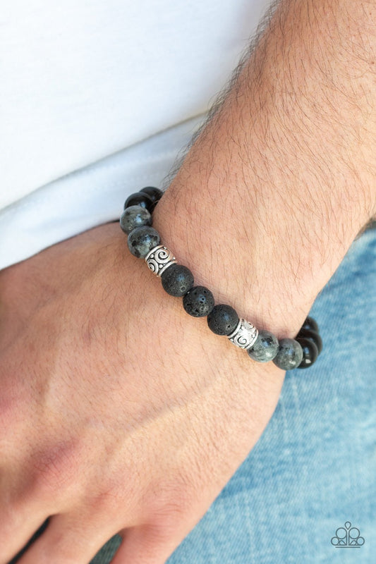 Mantra-black-Paparazzi mens bracelet