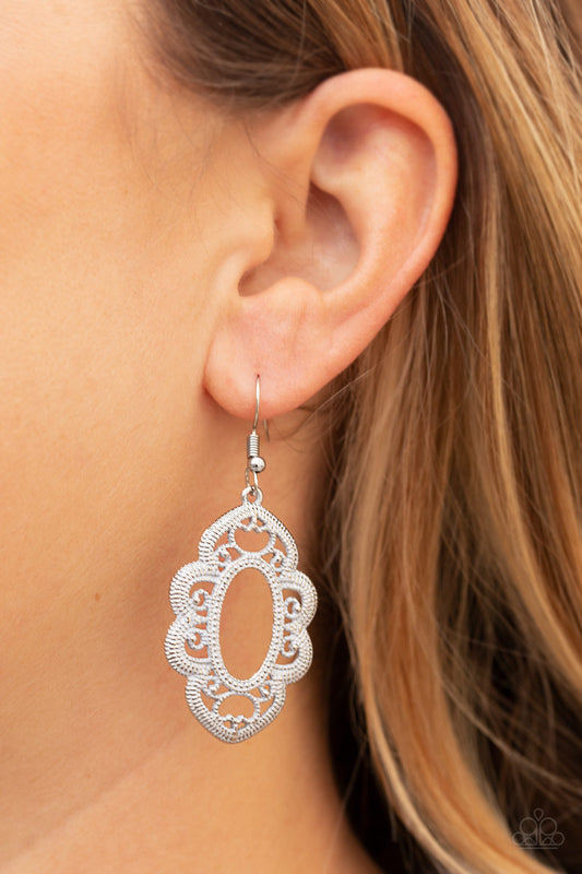 Mantras and Mandalas - white - Paparazzi earrings