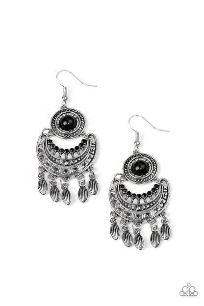 Mantra to Mantra - black - Paparazzi earrings