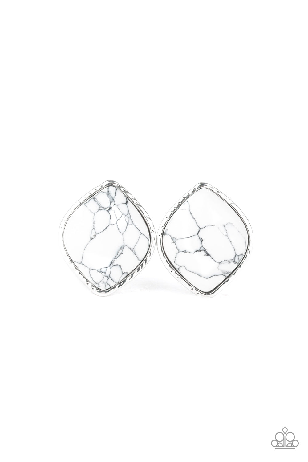 Marble Marvel - white - Paparazzi earrings