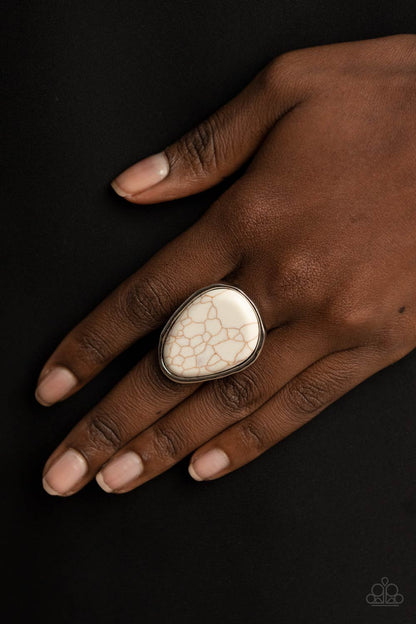 Marble Mecca - white - Paparazzi ring