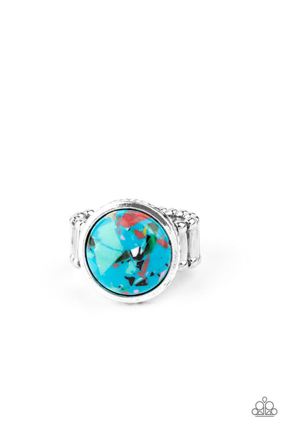 Marble Mosaic - blue - Paparazzi ring