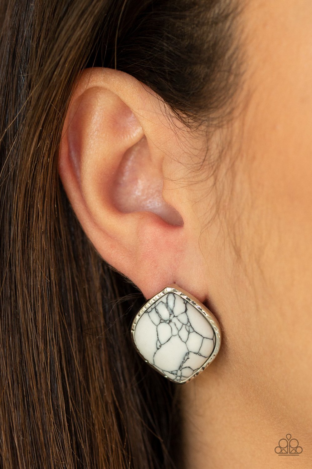 Marble Marvel-white-Paparazzi earrings