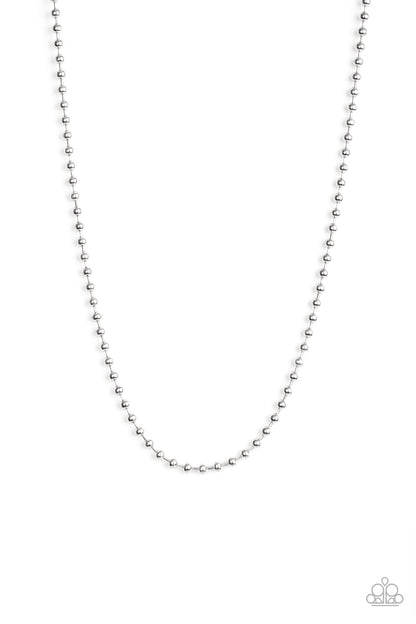 Mardi Gras Madness - silver - Paparazzi MENS necklace