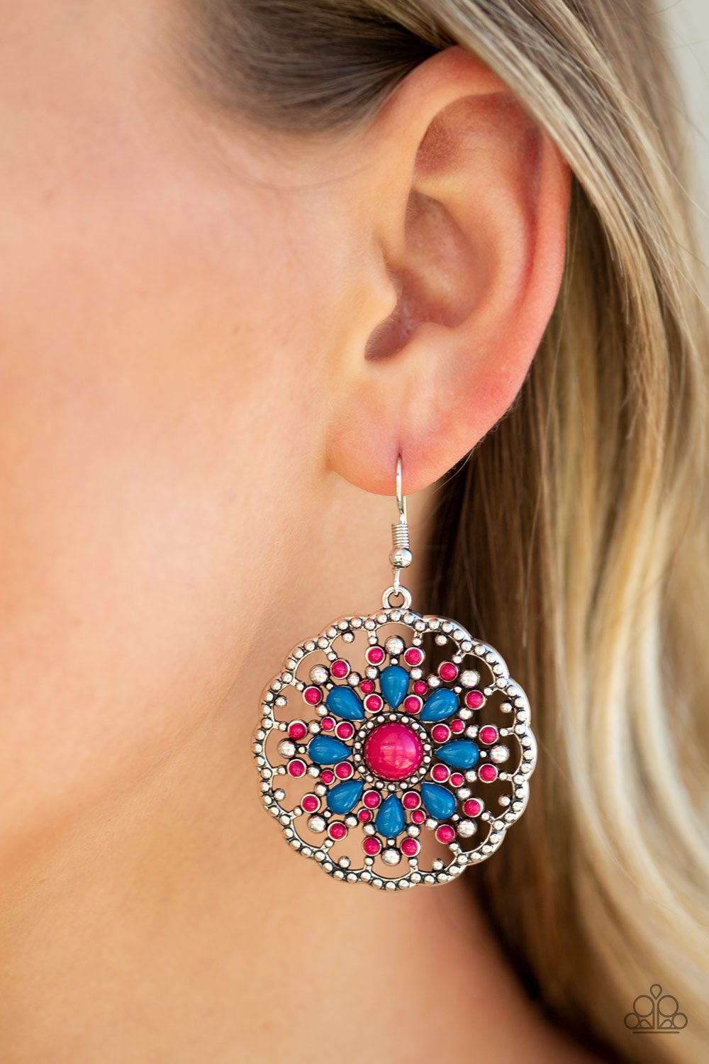 Mardi Gras Garden-pink-Paparazzi earrings