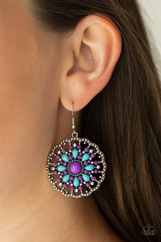 Mardi Gras Garden-purple-Paparazzi earrings
