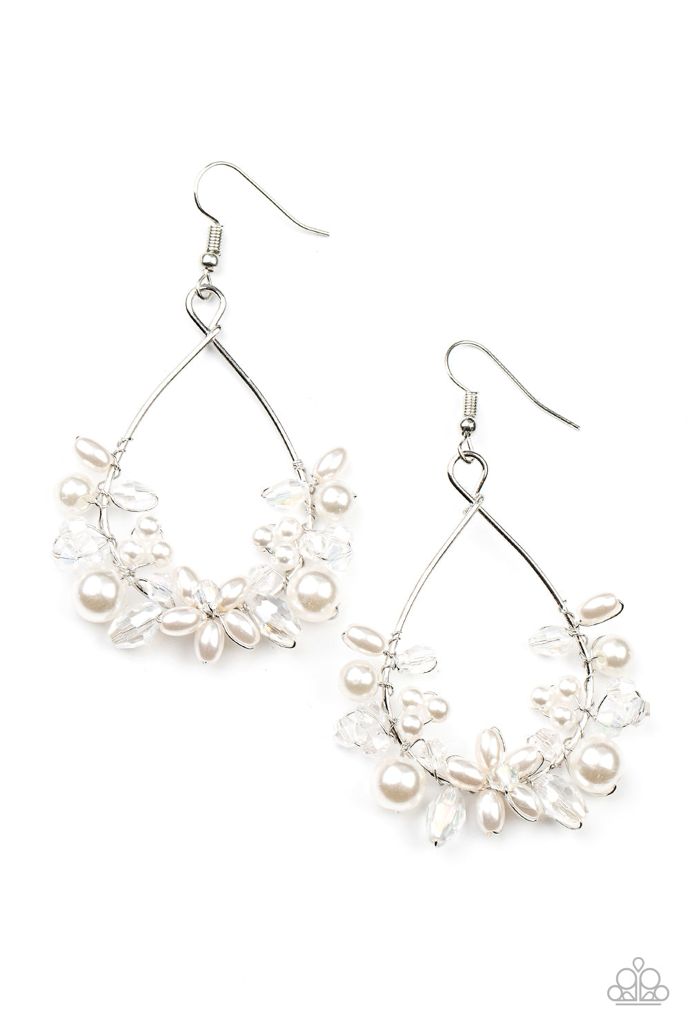 Marina Banquet - white - Paparazzi earrings