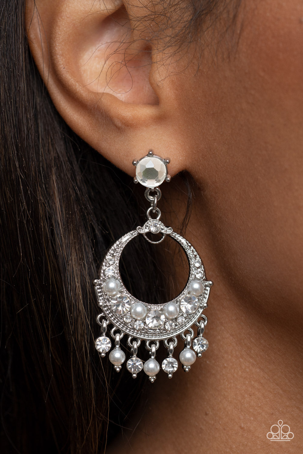 Marrakesh Request - white - Paparazzi earrings