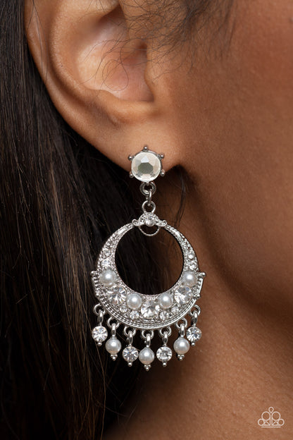 Marrakesh Request - white - Paparazzi earrings