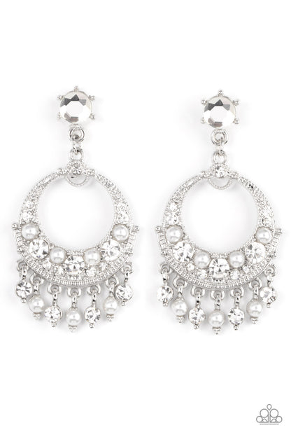 Marrakesh Request - white - Paparazzi earrings