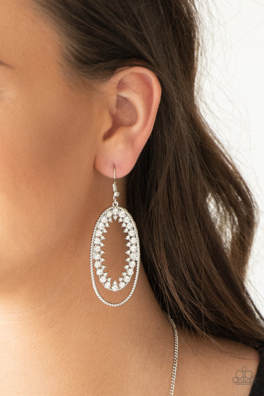Marry Into Money - white - Paparazzi earrings
