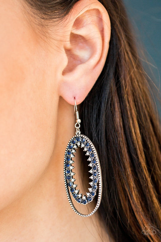 Marry Into Money-blue-Paparazzi earrings