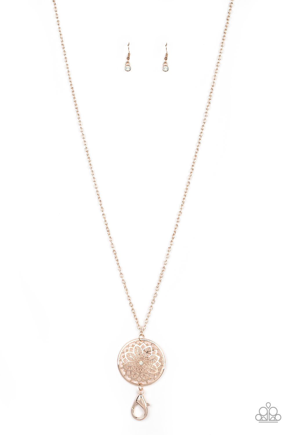 Marvelous in Mandalas - rose gold - Paparazzi LANYARD necklace