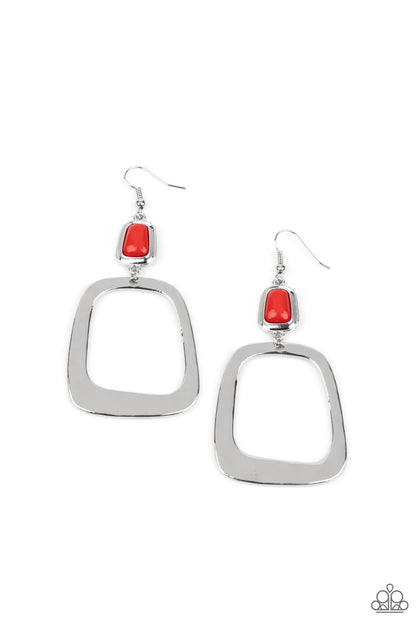 Material Girl Mod - red - Paparazzi earrings